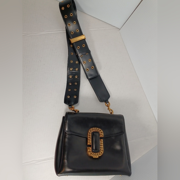 Marc Jacobs St.Marc Black  Leather handbag * * Made in Italy * - Picture 2 of 14